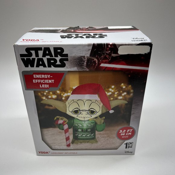 Gemmy Holiday Gemmy Airblown Inflatable Star Wars Yoda Candy Cane